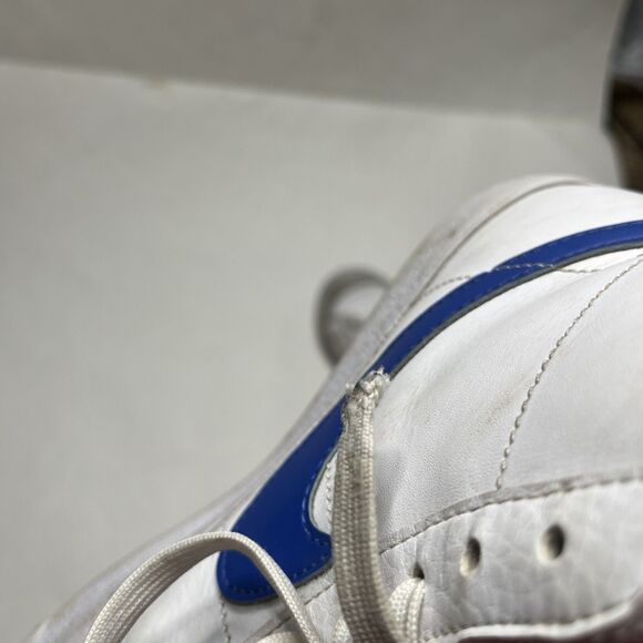 Nike Blazer Mid Top Leather Shoes White Blue Swoosh Youth 6Y DA4086-113 - Picture 7 of 8